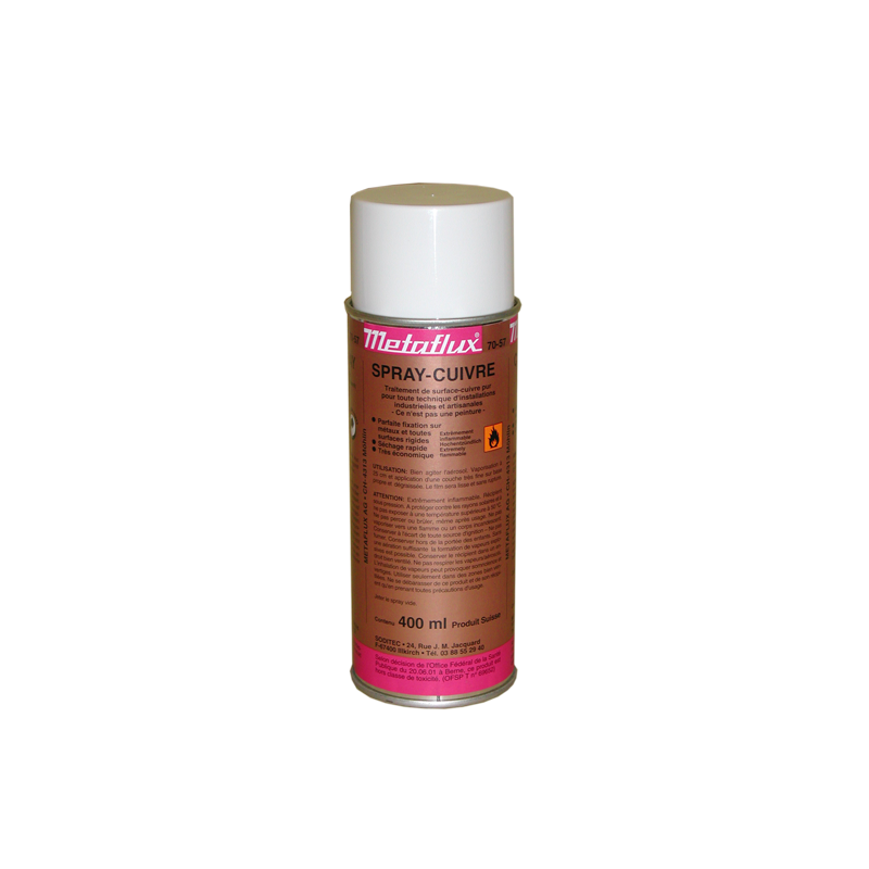 Application du spray cuivre Metaflux sur pièces métalliques