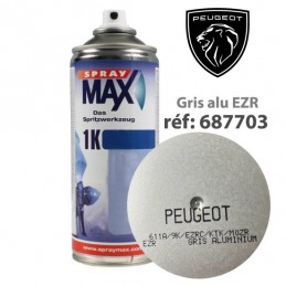 Peinture Peugeot EZR (gris alu) - accessoires plastiques (aérosol 400ml) - Spraymax - 1