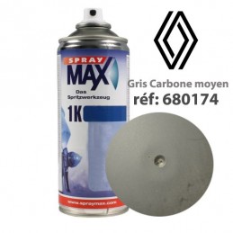Peinture Renault (gris carbone moyen) - accessoires plastiques (aérosol 400ml) - Spraymax - 1