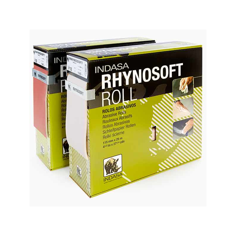 Rouleau abrasif mousse (115mm x 25m) Rhynosoft Roll - Indasa rouleau/indasa/G120 794